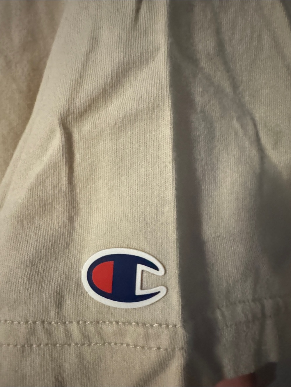 Champion Men’s Short Sleeve Crew T-Shirt in Beige - Picture 2 of 4